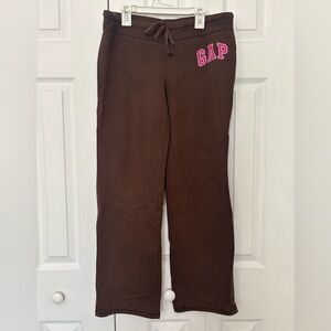 GAP Brown Joggers with Pink Logo